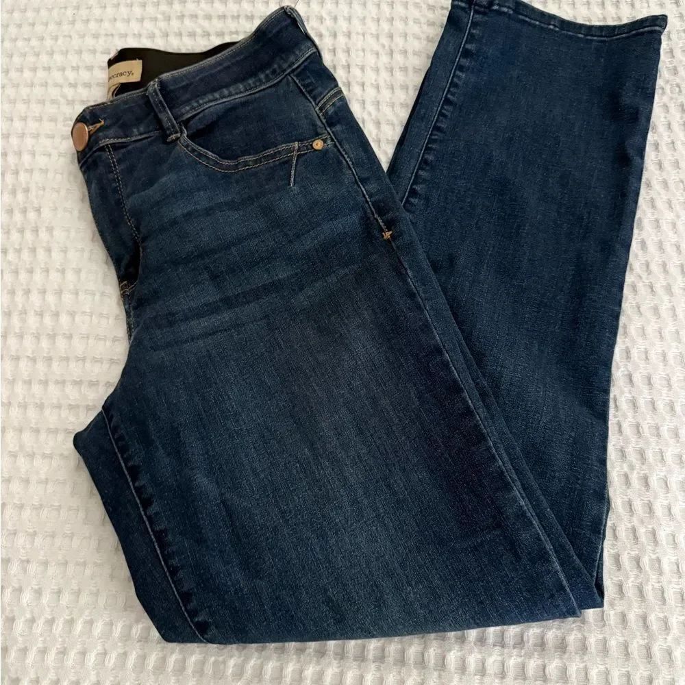 Democracy Dark Blue Straight Leg Jeans Ab Technology